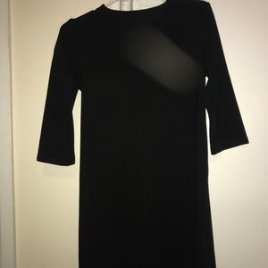 Black Quarter Length Sleeve Dress